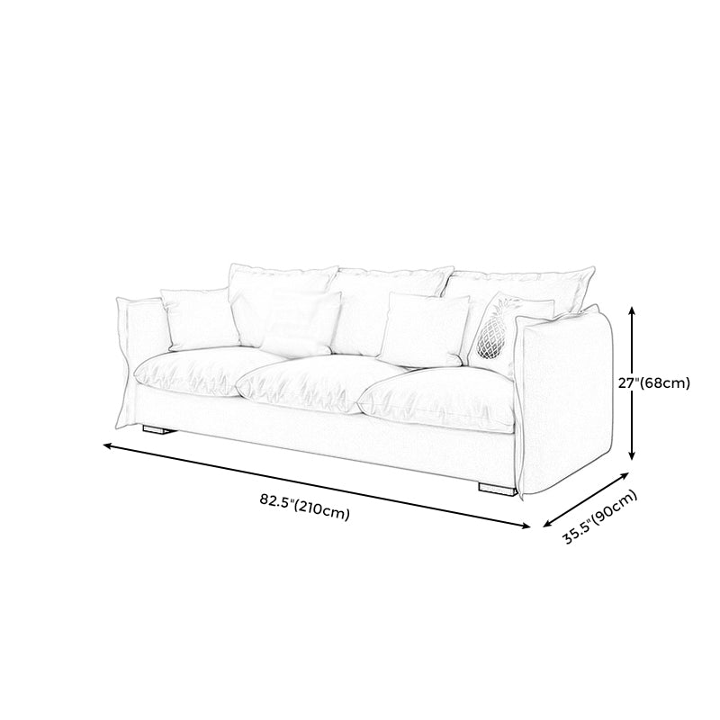 Cotton Blend and Faux Leather Sofa Set Square Arm Sofa Couch with Pillows Clearhalo 'Furniture' 'furniture_sofas' 'Living Room Furniture' 'Sofa' 'sofas' 4896045