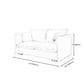 Cotton Blend/ Faux Leather Sofa Off-White Square Arm Couch with Pillows