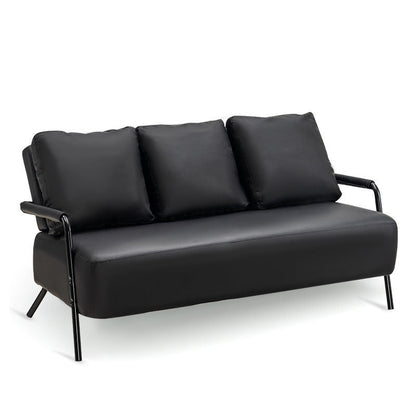 Contemporary Industrial 3-seater Sofa for Apartment and Living Room Black Clearhalo 'furn' 'furn_sofas' 'Furniture' 'furniture_sofas' 'Living Room Furniture' 'Sofa' 'sofas' 4896051