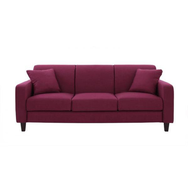 Contemporary Cushions Standard Sofa Set Square Arm Settee Couch Grape Linen Clearhalo 'Furniture' 'furniture_sofas' 'Living Room Furniture' 'Sofa' 'sofas' 4896063