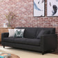Contemporary Cushions Standard Sofa Set Square Arm Settee Couch Black-Gray Linen Clearhalo 'Furniture' 'furniture_sofas' 'Living Room Furniture' 'Sofa' 'sofas' 4896064