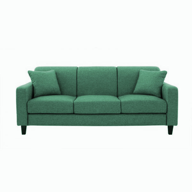 Contemporary Cushions Standard Sofa Set Square Arm Settee Couch Blackish Green Linen Clearhalo 'Furniture' 'furniture_sofas' 'Living Room Furniture' 'Sofa' 'sofas' 4896066