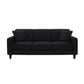 Contemporary Cushions Standard Sofa Set Square Arm Settee Couch Black Linen Clearhalo 'Furniture' 'furniture_sofas' 'Living Room Furniture' 'Sofa' 'sofas' 4896067