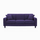 Contemporary Cushions Standard Sofa Set Square Arm Settee Couch Purple Linen Clearhalo 'Furniture' 'furniture_sofas' 'Living Room Furniture' 'Sofa' 'sofas' 4896068
