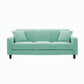 Contemporary Cushions Standard Sofa Set Square Arm Settee Couch Lake Green Linen Clearhalo 'Furniture' 'furniture_sofas' 'Living Room Furniture' 'Sofa' 'sofas' 4896071