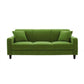Contemporary Cushions Standard Sofa Set Square Arm Settee Couch Green Velvet Clearhalo 'Furniture' 'furniture_sofas' 'Living Room Furniture' 'Sofa' 'sofas' 4896073