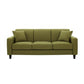 Contemporary Cushions Standard Sofa Set Square Arm Settee Couch Army Green Linen Clearhalo 'Furniture' 'furniture_sofas' 'Living Room Furniture' 'Sofa' 'sofas' 4896077