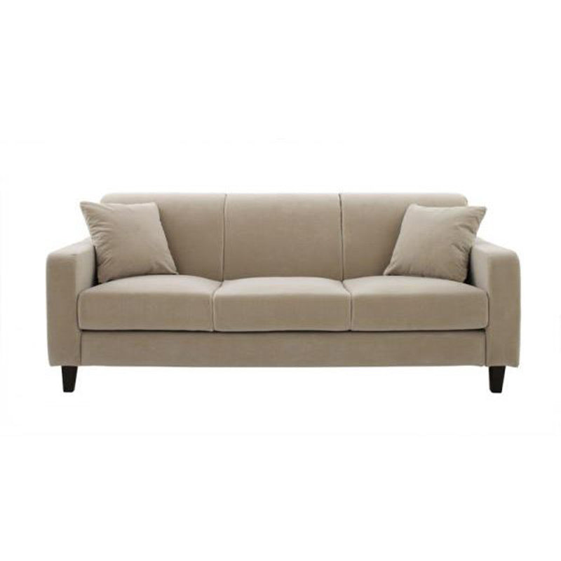 Contemporary Cushions Standard Sofa Set Square Arm Settee Couch Light Gray Velvet Clearhalo 'Furniture' 'furniture_sofas' 'Living Room Furniture' 'Sofa' 'sofas' 4896080