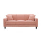 Contemporary Cushions Standard Sofa Set Square Arm Settee Couch Pink Velvet Clearhalo 'Furniture' 'furniture_sofas' 'Living Room Furniture' 'Sofa' 'sofas' 4896082