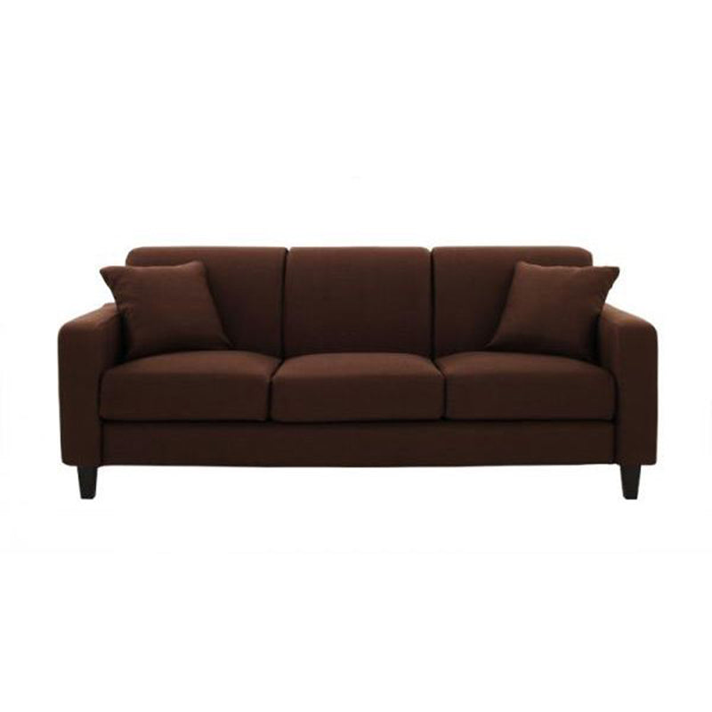 Contemporary Cushions Standard Sofa Set Square Arm Settee Couch Dark Coffee Linen Clearhalo 'Furniture' 'furniture_sofas' 'Living Room Furniture' 'Sofa' 'sofas' 4896084
