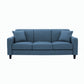 Contemporary Cushions Standard Sofa Set Square Arm Settee Couch Blue Linen Clearhalo 'Furniture' 'furniture_sofas' 'Living Room Furniture' 'Sofa' 'sofas' 4896087