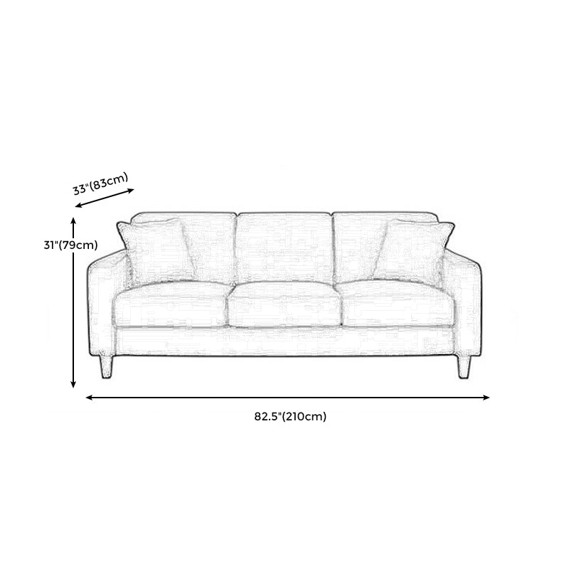 Contemporary Cushions Standard Sofa Set Square Arm Settee Couch Clearhalo 'Furniture' 'furniture_sofas' 'Living Room Furniture' 'Sofa' 'sofas' 4896088