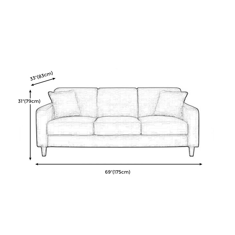 Contemporary Cushions Standard Sofa Set Square Arm Settee Couch Clearhalo 'Furniture' 'furniture_sofas' 'Living Room Furniture' 'Sofa' 'sofas' 4896090