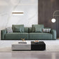 Contemporary Square Arm Sofa Leather Couch Sofa Set with Pillows Blackish Green Clearhalo 'Furniture' 'furniture_sofas' 'Living Room Furniture' 'Sofa' 'sofas' 4896091