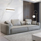 Contemporary Square Arm Sofa Leather Couch Sofa Set with Pillows Light Gray Clearhalo 'Furniture' 'furniture_sofas' 'Living Room Furniture' 'Sofa' 'sofas' 4896095