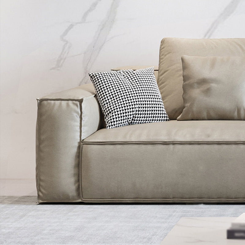 Contemporary Square Arm Sofa Leather Couch Sofa Set with Pillows Clearhalo 'Furniture' 'furniture_sofas' 'Living Room Furniture' 'Sofa' 'sofas' 4896098