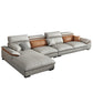 Pillow Top Arm Pillowed Back Cushions Sofa 4-Seater Sectional Sofa with Chaise Beige Sponge Clearhalo 'furn' 'furn_sectionals' 'Furniture' 'furniture_sectionals' 'Living Room Furniture' 'Sectionals' 4896125