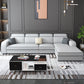 Contemporary Sofa Grey L-Shape High Back Square Arm Sectional with Storage 108"L x 63"W x 31.5"H Faux Leather Clearhalo 'furn' 'furn_sectionals' 'Furniture' 'furniture_sectionals' 'Living Room Furniture' 'Sectionals' 4896129