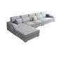 Contemporary Sofa Grey L-Shape High Back Square Arm Sectional with Storage 132"L x 63"W x 31.5"H Linen Blend Clearhalo 'furn' 'furn_sectionals' 'Furniture' 'furniture_sectionals' 'Living Room Furniture' 'Sectionals' 4896133