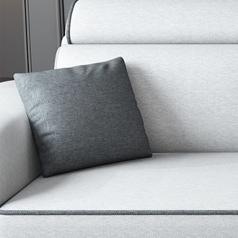 Contemporary Sofa Grey L-Shape High Back Square Arm Sectional with Storage Clearhalo 'furn' 'furn_sectionals' 'Furniture' 'furniture_sectionals' 'Living Room Furniture' 'Sectionals' 4896135