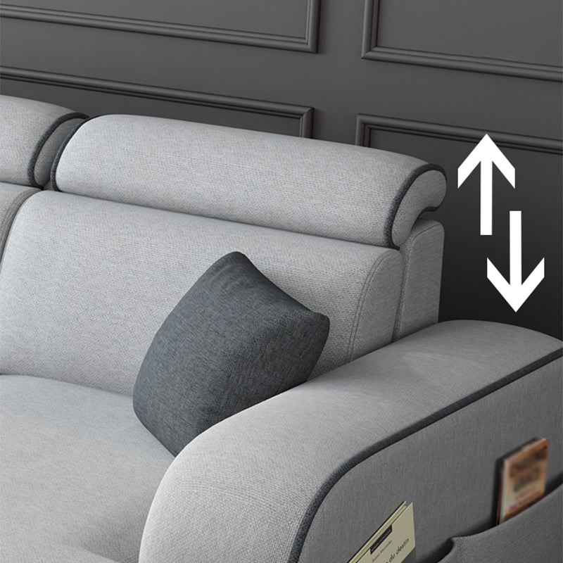 Contemporary Sofa Grey L-Shape High Back Square Arm Sectional with Storage Clearhalo 'furn' 'furn_sectionals' 'Furniture' 'furniture_sectionals' 'Living Room Furniture' 'Sectionals' 4896136