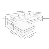 Contemporary Sofa Grey L-Shape High Back Square Arm Sectional with Storage Clearhalo 'furn' 'furn_sectionals' 'Furniture' 'furniture_sectionals' 'Living Room Furniture' 'Sectionals' 4896139