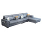 L-shape Sofa Faux Leather/Linen Sectionals with Reversible Chaise and Storage Dark Gray Clearhalo 'furn' 'furn_sectionals' 'Furniture' 'furniture_sectionals' 'Living Room Furniture' 'Sectionals' 4896142