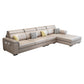 L-shape Sofa Faux Leather/Linen Sectionals with Reversible Chaise and Storage Khaki Clearhalo 'furn' 'furn_sectionals' 'Furniture' 'furniture_sectionals' 'Living Room Furniture' 'Sectionals' 4896144