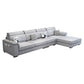L-shape Sofa Faux Leather/Linen Sectionals with Reversible Chaise and Storage Grey Clearhalo 'furn' 'furn_sectionals' 'Furniture' 'furniture_sectionals' 'Living Room Furniture' 'Sectionals' 4896149