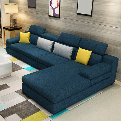 Contemporary Sofa L-Shape Sectional with Square Arm for Living Room Blackish Green Clearhalo 'Furniture' 'furniture_sectionals' 'Living Room Furniture' 'Sectionals' 4896161