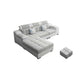 Contemporary Sofa Grey High Back Sloped Arms Sofa/Sectional for Living Room 83"L x 71"W x 33.5"H Faux Leather Clearhalo 'furn' 'furn_sectionals' 'Furniture' 'furniture_sectionals' 'Living Room Furniture' 'Sectionals' 4896178