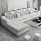Contemporary Sofa Grey High Back Sloped Arms Sofa/Sectional for Living Room 142"L x 71"W x 33.5"H Velvet Clearhalo 'furn' 'furn_sectionals' 'Furniture' 'furniture_sectionals' 'Living Room Furniture' 'Sectionals' 4896182
