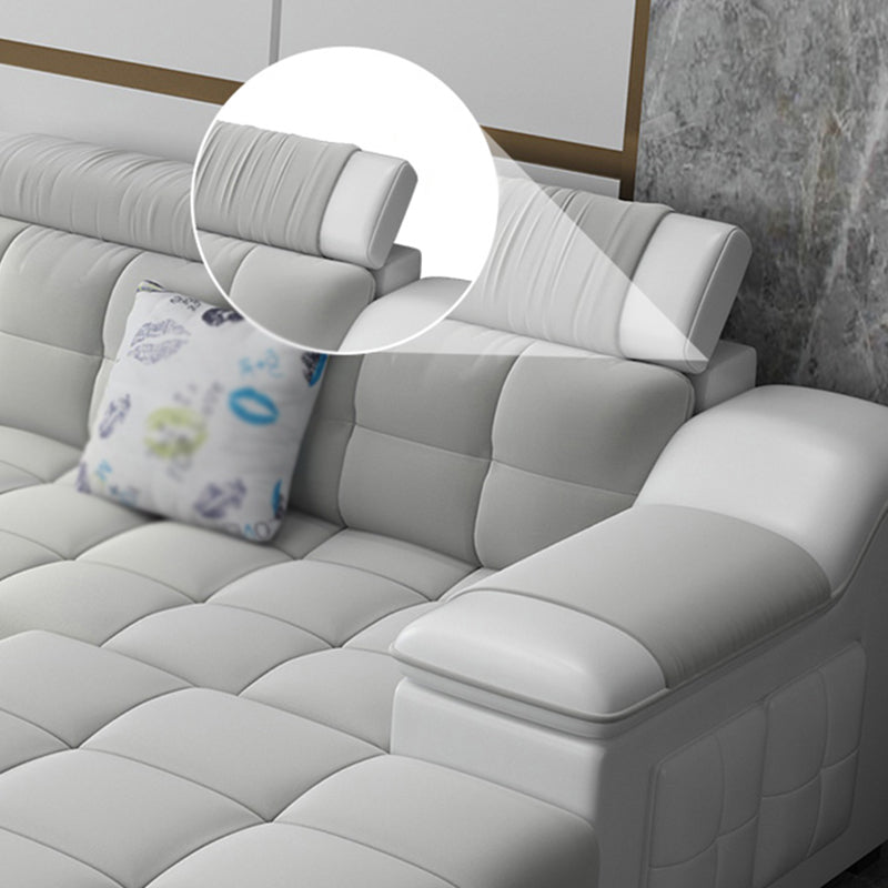 Contemporary Sofa Grey High Back Sloped Arms Sofa/Sectional for Living Room Clearhalo 'furn' 'furn_sectionals' 'Furniture' 'furniture_sectionals' 'Living Room Furniture' 'Sectionals' 4896186