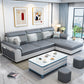 Flared Arms L-Shape Ottoman Included 3-seat Sectionals Sofa with Storage for Apartment Black White Clearhalo 'Furniture' 'furniture_sectionals' 'Living Room Furniture' 'Sectionals' 4896194