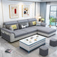 Flared Arms L-Shape Ottoman Included 3-seat Sectionals Sofa with Storage for Apartment Black Clearhalo 'Furniture' 'furniture_sectionals' 'Living Room Furniture' 'Sectionals' 4896195