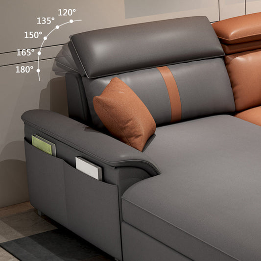 Contemporary Sofa Pillow Back Cushions Sectional with Pillow Top Arm Clearhalo 'furn' 'furn_sectionals' 'Furniture' 'furniture_sectionals' 'Living Room Furniture' 'Sectionals' 4896220