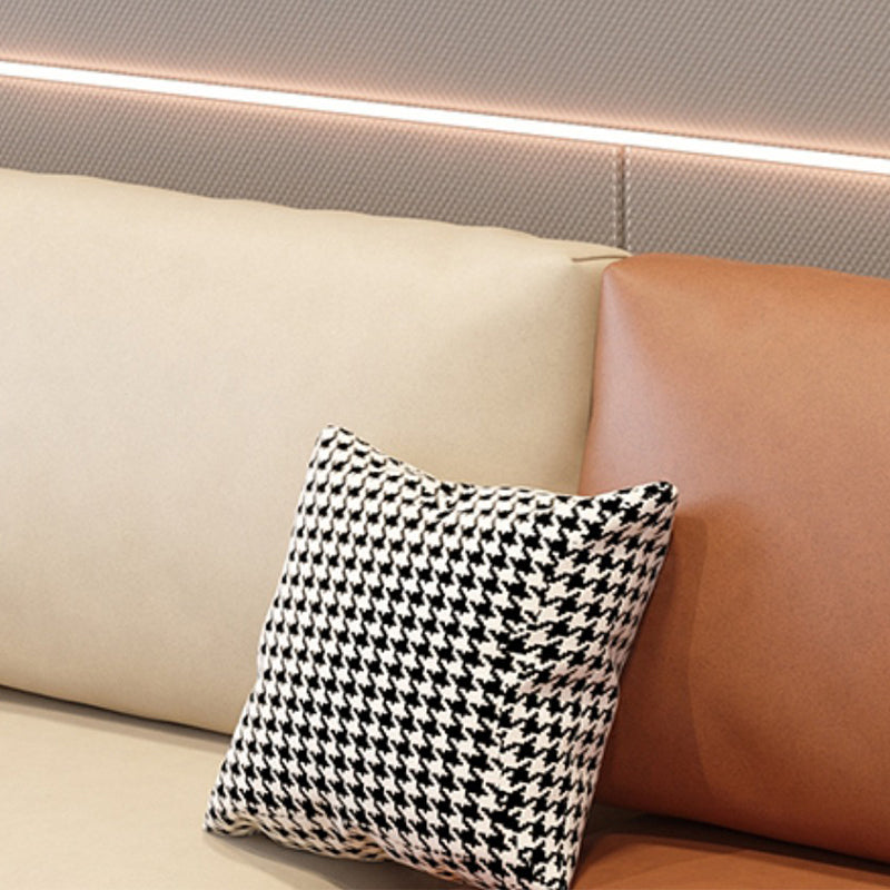 124.02"L X 62.99"W X 35.43"H Fabric Cushions Sectional Square Arm Sofa with Chaise Clearhalo 'furn' 'furn_sectionals' 'Furniture' 'furniture_sectionals' 'Living Room Furniture' 'Sectionals' 4896248