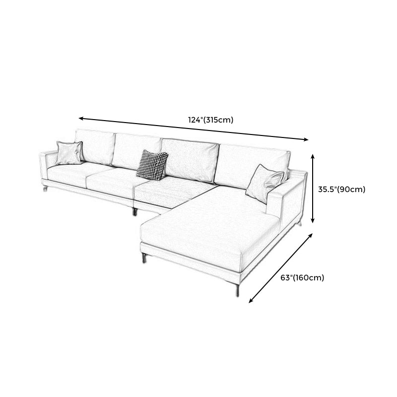 124.02"L X 62.99"W X 35.43"H Fabric Cushions Sectional Square Arm Sofa with Chaise Clearhalo 'furn' 'furn_sectionals' 'Furniture' 'furniture_sectionals' 'Living Room Furniture' 'Sectionals' 4896250