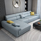 Scandinavian Modular Sectional Left Hand Facing Sofa for Apartment Sky Blue Faux Leather Clearhalo 'furn' 'furn_sectionals' 'Furniture' 'furniture_sectionals' 'Living Room Furniture' 'Sectionals' 4896263