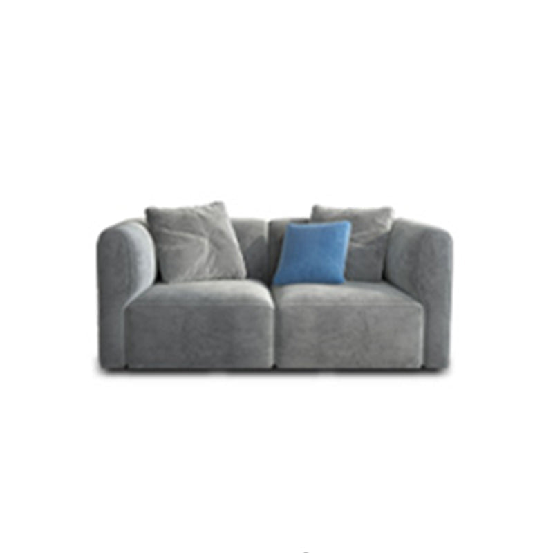 Velvet One Arm Sectional Sofa 27.56"High Tight Back Sofa for Living Room 71"L x 35"W x 28"H Horizontal Clearhalo 'furn' 'furn_sectionals' 'Furniture' 'furniture_sectionals' 'Living Room Furniture' 'Sectionals' 4896276