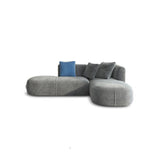 Velvet One Arm Sectional Sofa 27.56"High Tight Back Sofa for Living Room Clearhalo 'furn' 'furn_sectionals' 'Furniture' 'furniture_sectionals' 'Living Room Furniture' 'Sectionals' 4896280