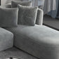 Velvet One Arm Sectional Sofa 27.56"High Tight Back Sofa for Living Room Clearhalo 'furn' 'furn_sectionals' 'Furniture' 'furniture_sectionals' 'Living Room Furniture' 'Sectionals' 4896282