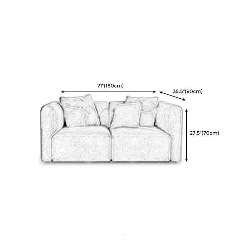 Velvet One Arm Sectional Sofa 27.56"High Tight Back Sofa for Living Room Clearhalo 'furn' 'furn_sectionals' 'Furniture' 'furniture_sectionals' 'Living Room Furniture' 'Sectionals' 4896285