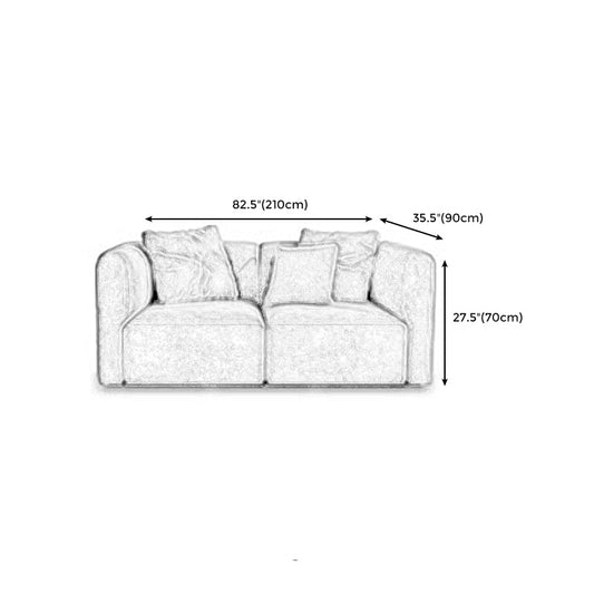 Velvet One Arm Sectional Sofa 27.56"High Tight Back Sofa for Living Room Clearhalo 'furn' 'furn_sectionals' 'Furniture' 'furniture_sectionals' 'Living Room Furniture' 'Sectionals' 4896286