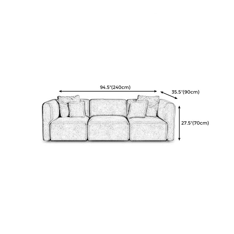 Velvet One Arm Sectional Sofa 27.56"High Tight Back Sofa for Living Room Clearhalo 'furn' 'furn_sectionals' 'Furniture' 'furniture_sectionals' 'Living Room Furniture' 'Sectionals' 4896287