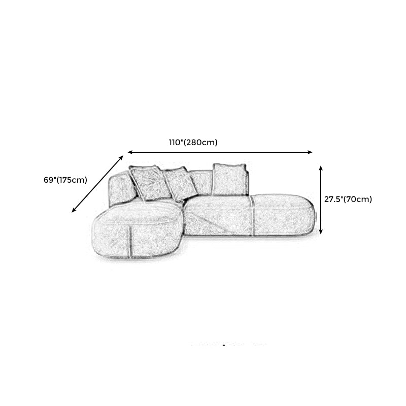 Velvet One Arm Sectional Sofa 27.56"High Tight Back Sofa for Living Room Clearhalo 'furn' 'furn_sectionals' 'Furniture' 'furniture_sectionals' 'Living Room Furniture' 'Sectionals' 4896293