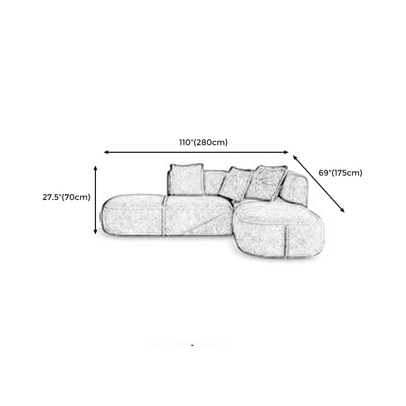 Velvet One Arm Sectional Sofa 27.56"High Tight Back Sofa for Living Room Clearhalo 'furn' 'furn_sectionals' 'Furniture' 'furniture_sectionals' 'Living Room Furniture' 'Sectionals' 4896294
