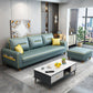 Square Arm Pillowed Back Cushions L-Shape Sectionals Sofa for 3 People Green Clearhalo 'furn' 'furn_sectionals' 'Furniture' 'furniture_sectionals' 'Living Room Furniture' 'Sectionals' 4896302
