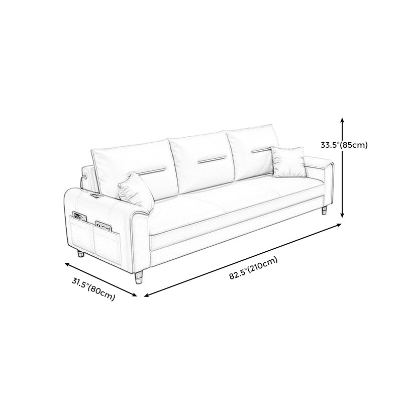 Square Arm Pillowed Back Cushions L-Shape Sectionals Sofa for 3 People Clearhalo 'furn' 'furn_sectionals' 'Furniture' 'furniture_sectionals' 'Living Room Furniture' 'Sectionals' 4896314