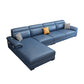 Left Facing Sofa Faux Leather/Linen L-shape 4-seat Sectionals with Chaise Clearhalo 'Furniture' 'furniture_sectionals' 'Living Room Furniture' 'Sectionals' 4896328